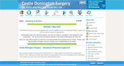 Desktop Screenshot of castledoningtonsurgery.co.uk